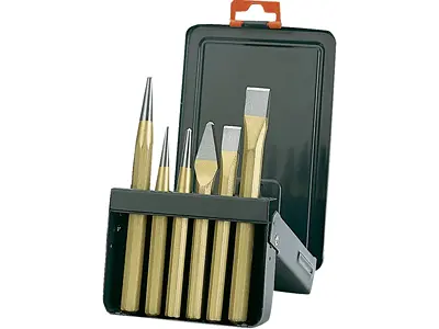 Mixed Chisel Set with Lacquered Copper Finish - 6 Pcs/Box