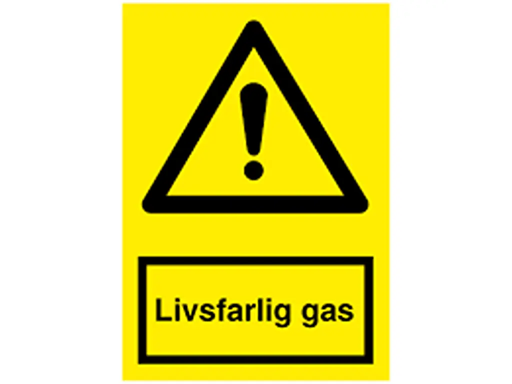 Dangerous gas A4 sign