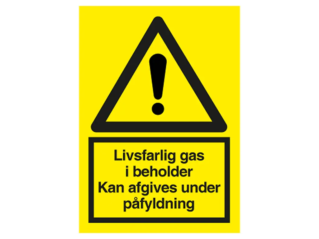 Dangerous gas in container A4 sign